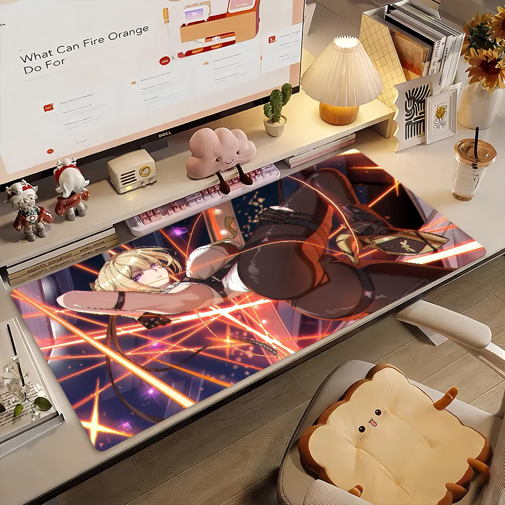 Zenless Zone Zero Evelyn Chevalier MousePad Non-slip Locking Edge DeskMat PC Laptop Accessories Rubber Office Keyboard Game