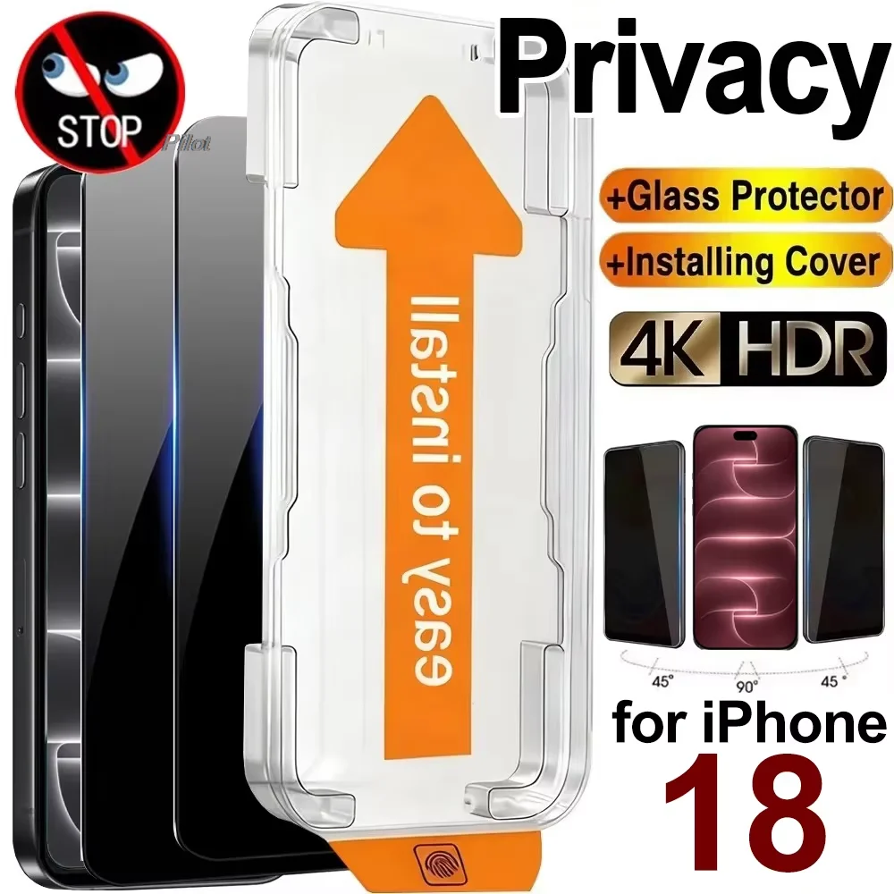 1-5PCS Privacy Screen Protector For iPhone 18 Pro Max 17 Pro Max 16 15 14 13 12 11 Mini 16e Air Easy Installation Tempered Glass