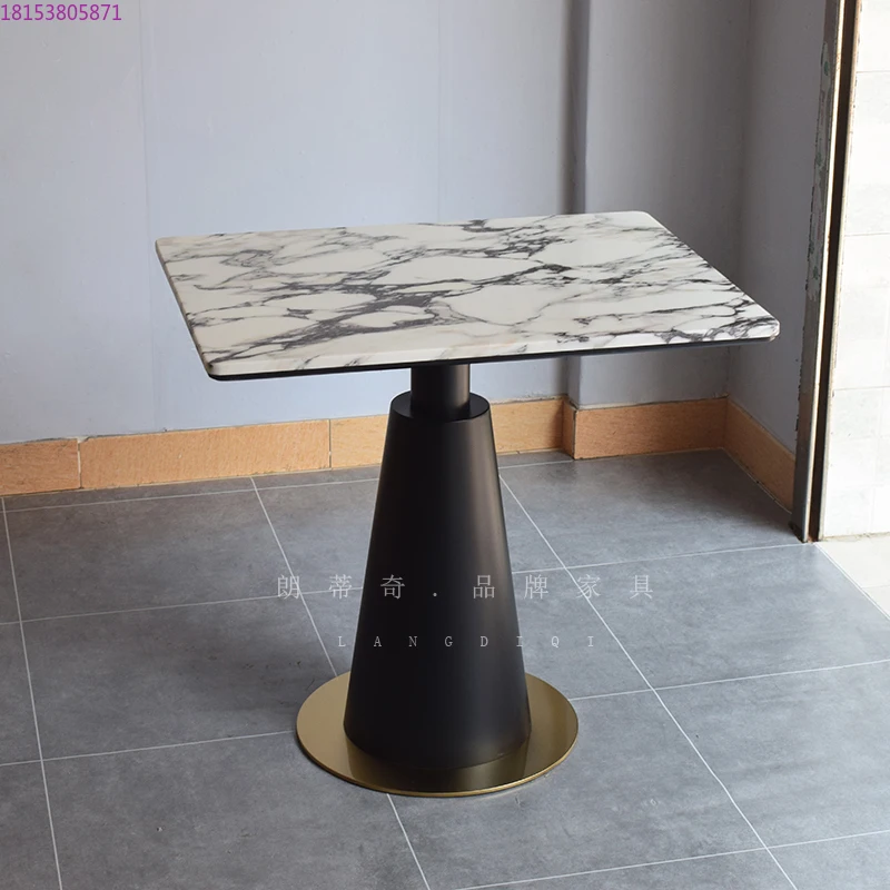 Light luxury marble table Hotel restaurant Western restaurant Theme restaurant Center Negotiation