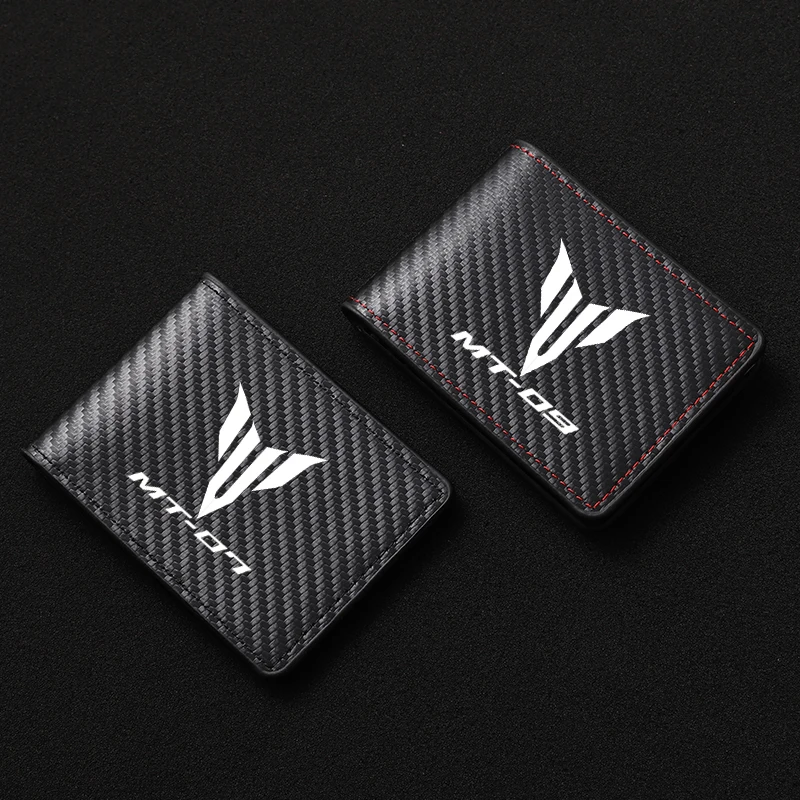 

For YAMAHA MT01 MT09 MT07 MT10 MT03 MT-09 MT-07 TRACER 700 GT Carbon Fiber Motorcycle Driver License Bag ID Card Holder Wallet