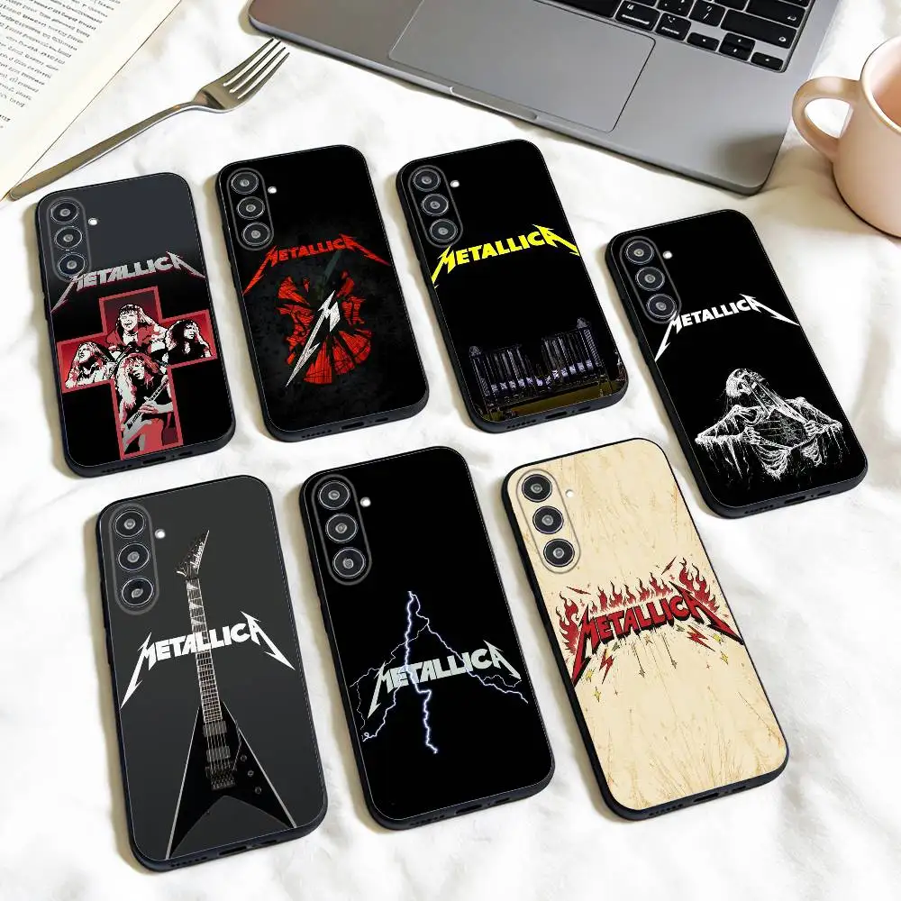 Funda para teléfono B-Band 72 S-Seasons M-Metallica para Samsung Galaxy A73,A72,A71,A70,A53,A52,A51,Otras, carcasa negra suave