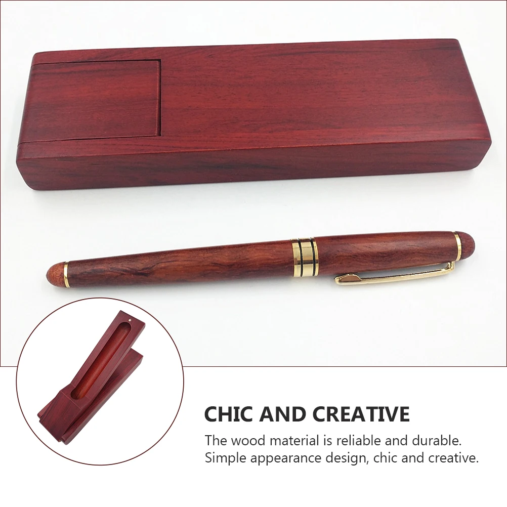 

Elegant Wooden Stationery Box Retro Pen Storage Case Chic Office Supplies Pencil Organizer