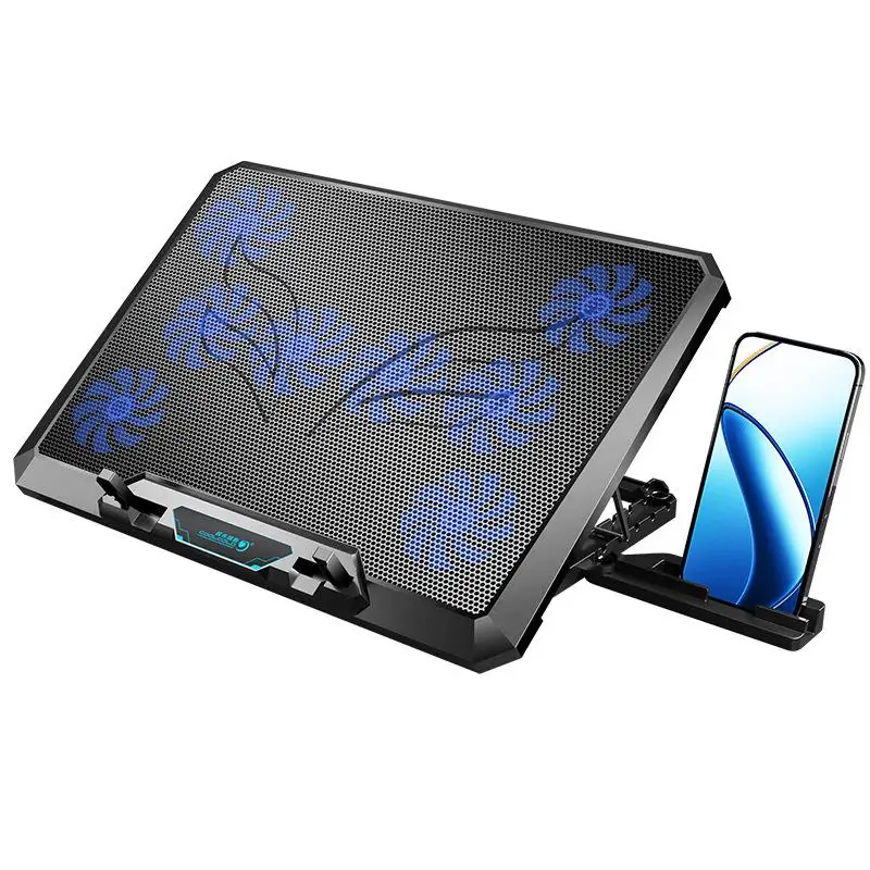 

New Eight-Nucleus Notebook Cooler for Gaming Mobile Phone E-Sports Cooling Fan Laptop Radiator Metal Mesh 8 Fans Black Silver