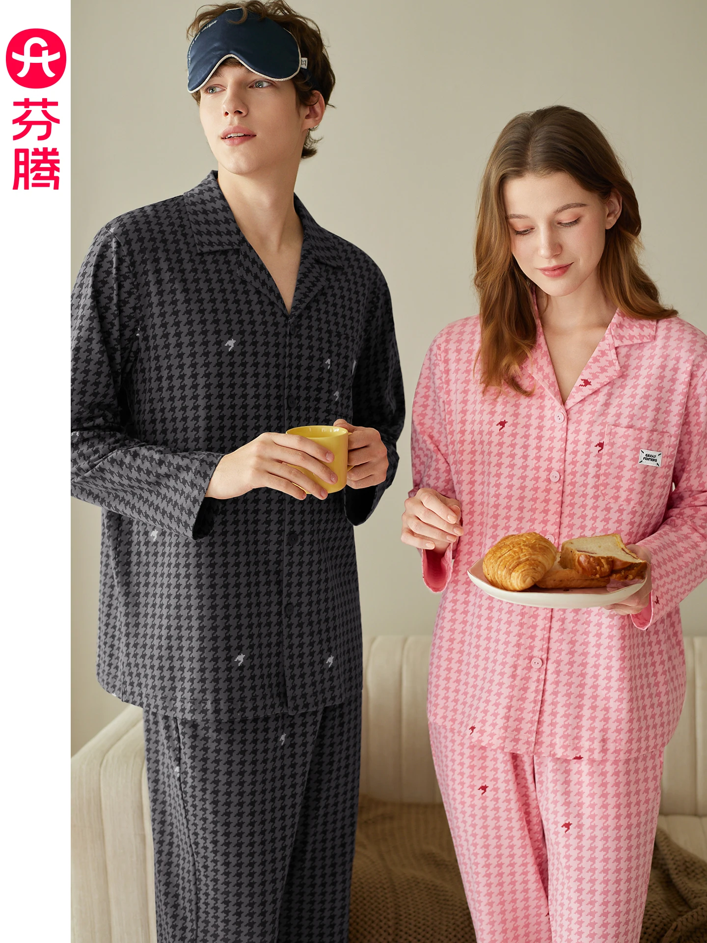 fenteng-coppie-spwear-puro-cotone-lungo-sve-pantaloni-lunghi-plaid-antistatico-abbigliamento-per-la-casa-da-uomo-set-casual-cotone-lavorato-a-maglia-f