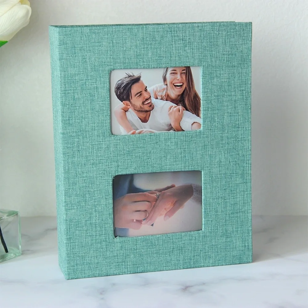 Portable Album 4R6 Inch 200 Pockets Photo Album Fabric Cover Slip-in Slip-in Album Sturdy Portable Memory Album Shelf Decor