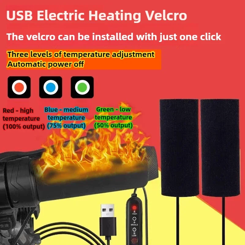 

Motorcycle Heated Handgrips 5V USB 3 Gear Warmer Electric Heated Grip Cover Handlebar Heater Warmer Kit Motorcycle Accessories