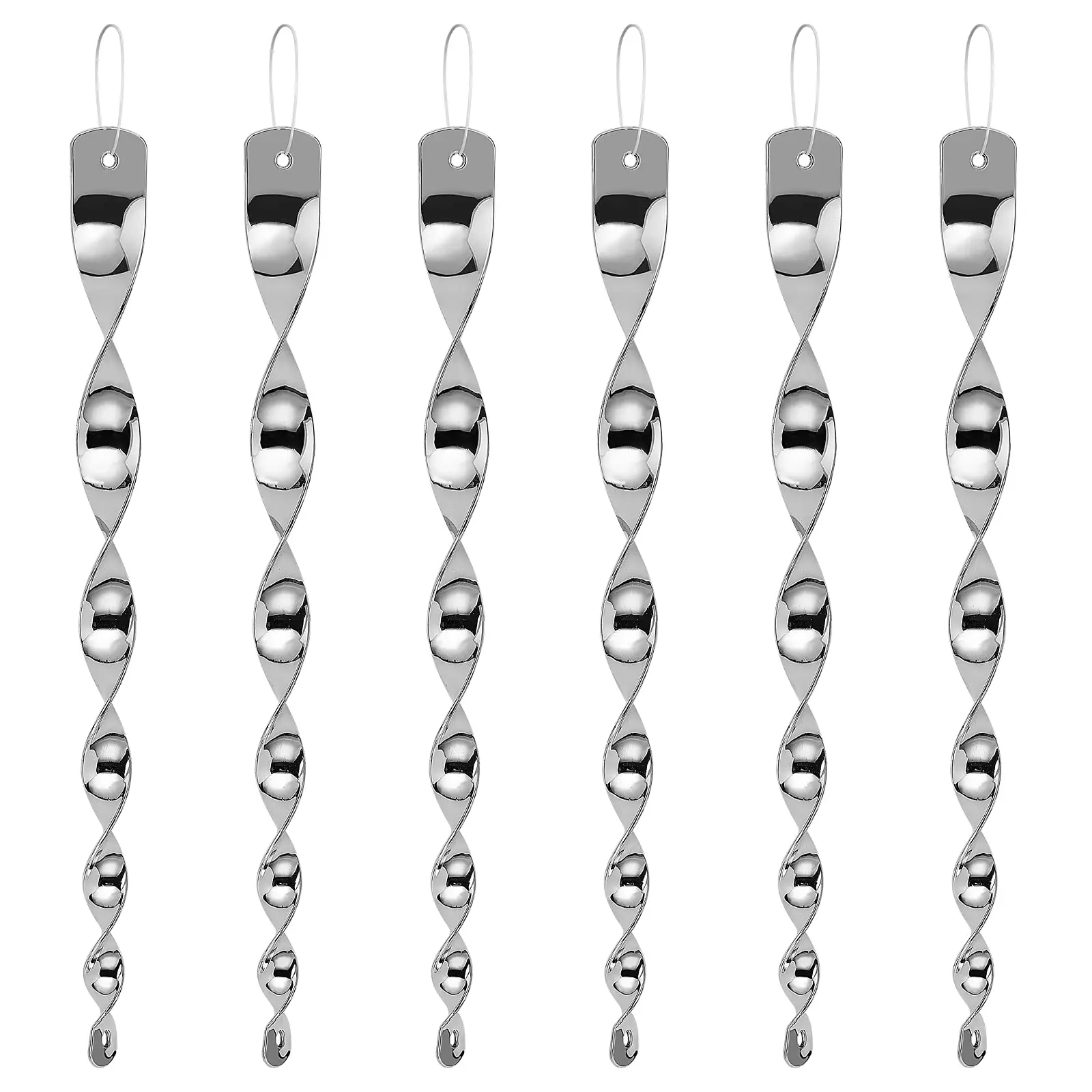 12Pcs Birds Repellent Reflective Rods Silver Spinner Bird Deterrent Device Hanging Ornament for Outdoor Garden Decor Supplies