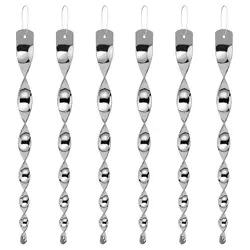 12Pcs Birds Repellent Reflective Rods Silver Spinner Bird Deterrent Device Hanging Ornament for Outdoor Garden Decor Supplies