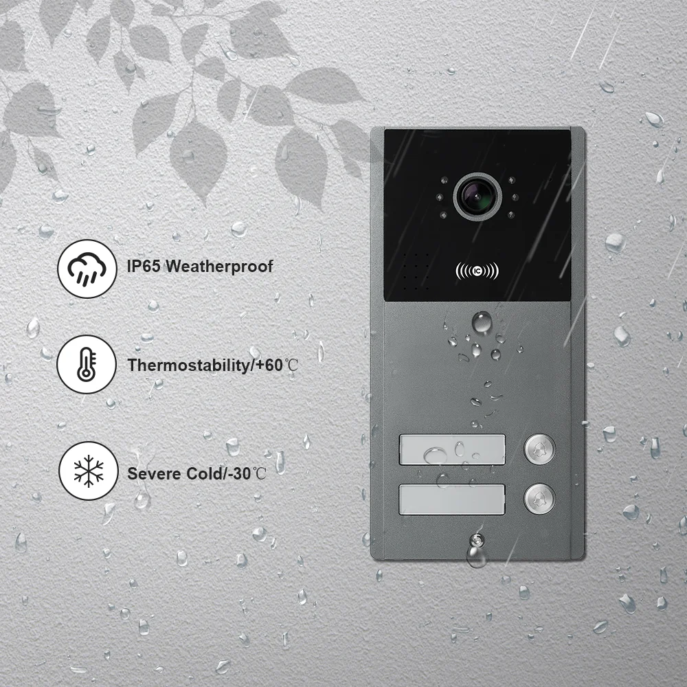 Tuya Smart 7 Inch 1080P HD Video Door Phone Waterproof Metal RFID Unlock Access Control With WIFI Intercom Function