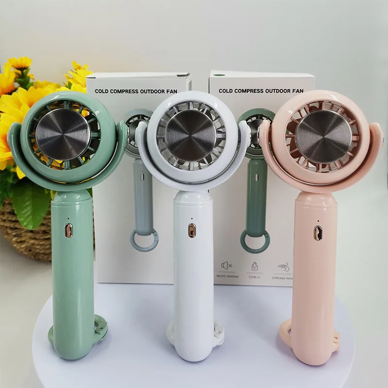 In 2023, the new mini-semiconductor refrigerator ice compress handheld fan usb portable turbine handheld small fan