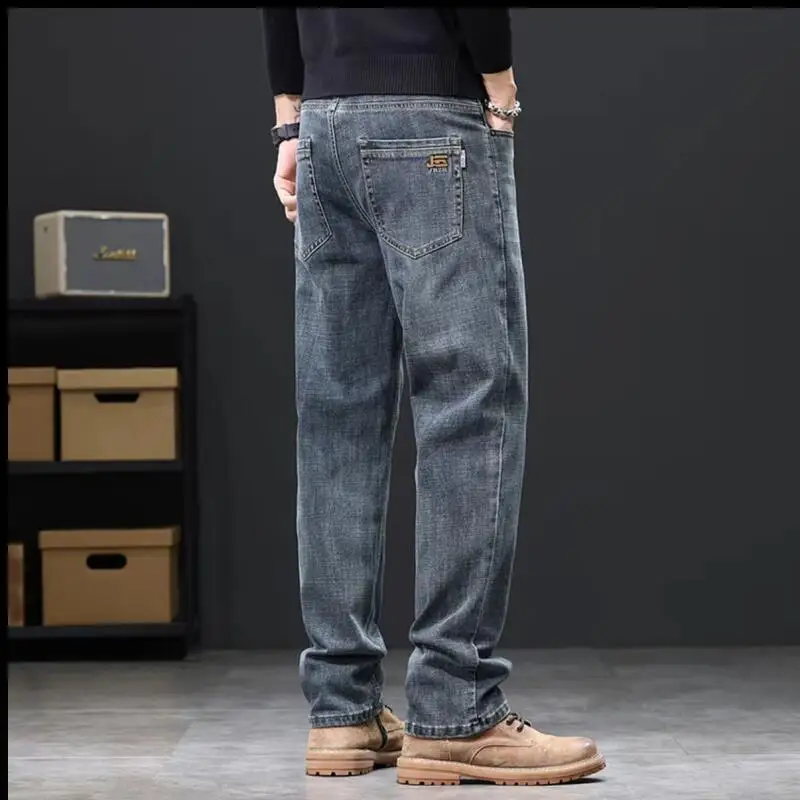 

Pants Winter Velvet Pants Men's Pants Man Pants Clothing Straight-Leg Jeans Men's Jeans Loose Youth Outfit Autumn Casual Clothes