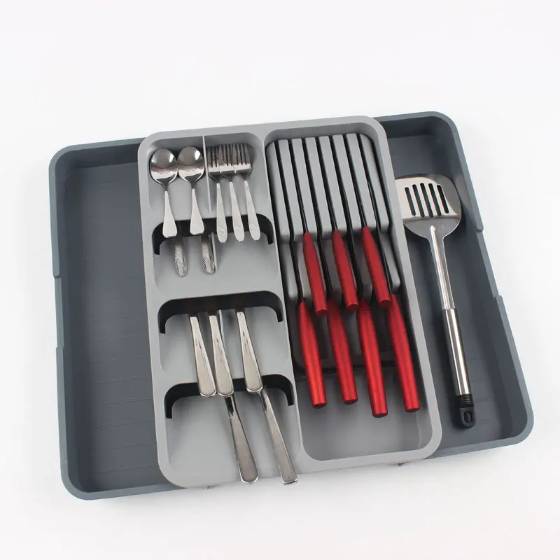 Kitchen Drawers Knives Forks Storage Boxes Trays Dishes Soup Spoons Cutlery Dividers Organizers