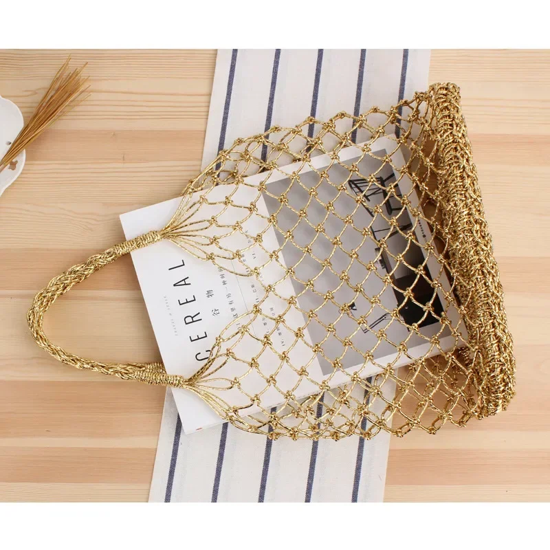 YoReAi Fashion Women Straw Large Tote Bag Beach Casual Shoulder Bags Handbag Solid Color Handmade Basket Storage Shopping Pack