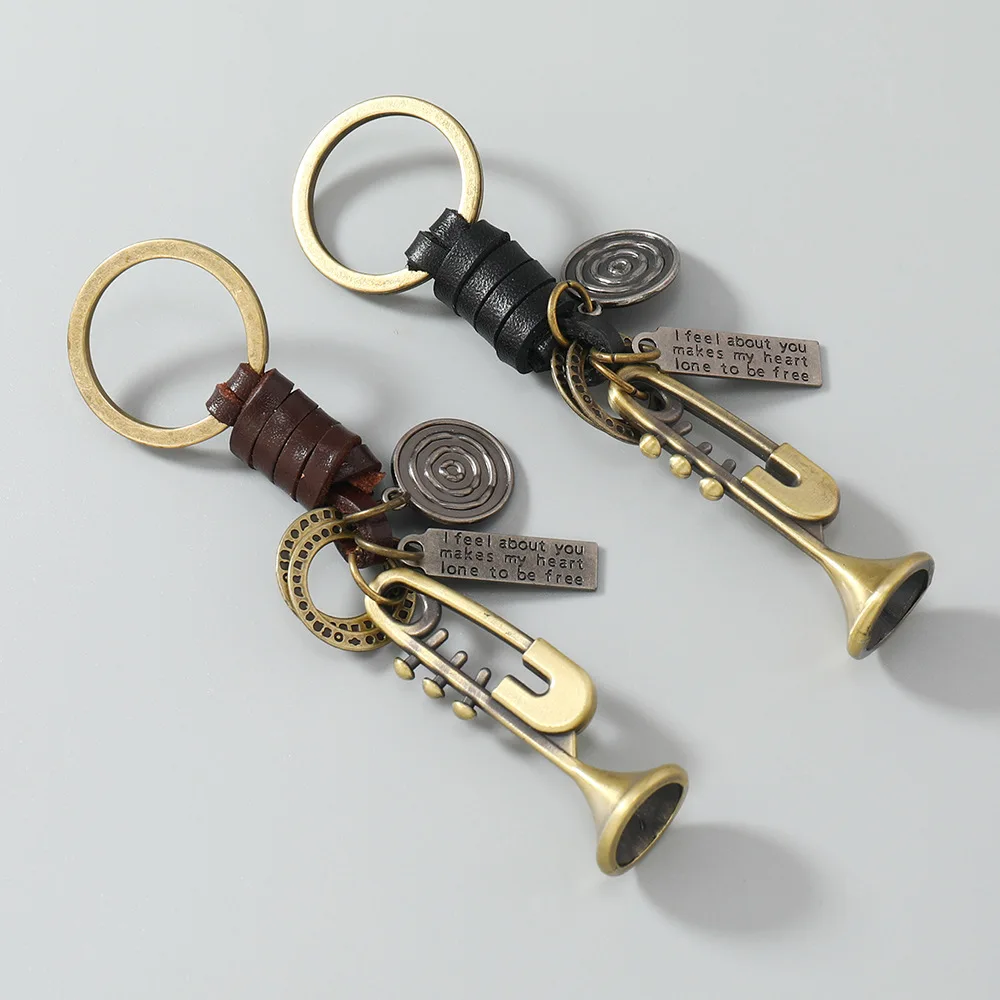 clarinet keychain Horn Saxophone Pendant Key Chains Men Women Jewelry Musical Instrument Car Keyring Anniversary Gifts