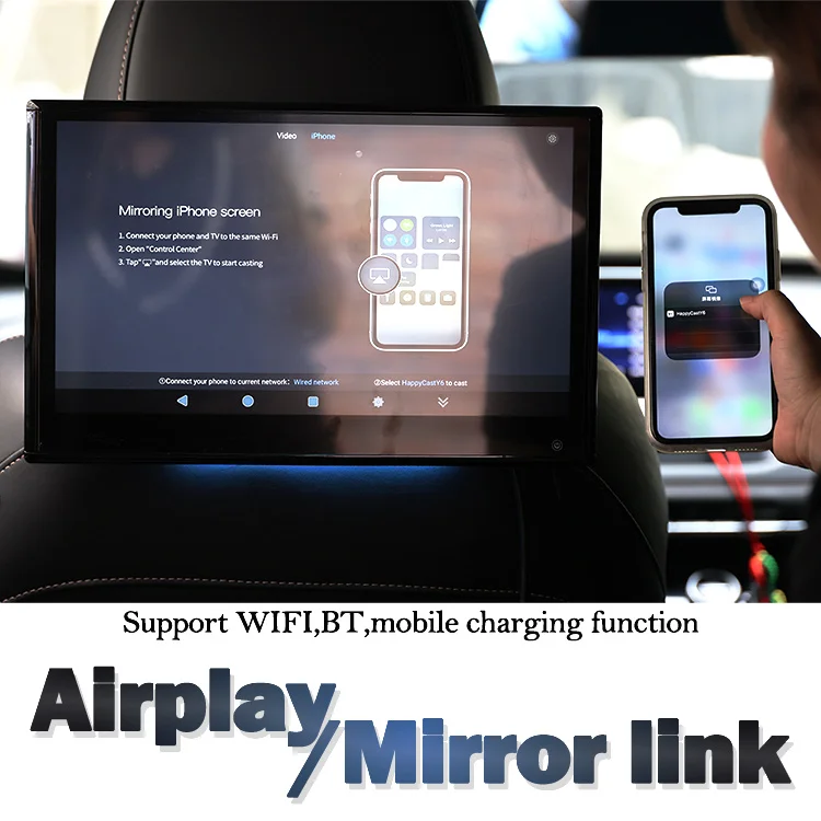 Hot Selling 13.3inch 2+32gb 8Core Rear Entertainment Headrest Monitor Android Set Car Tv Screen