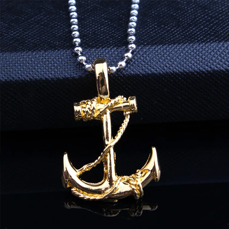 Pirates of the Caribbean retro anchor necklace trend go with the hook pendant men and women accessories gothic  halloween