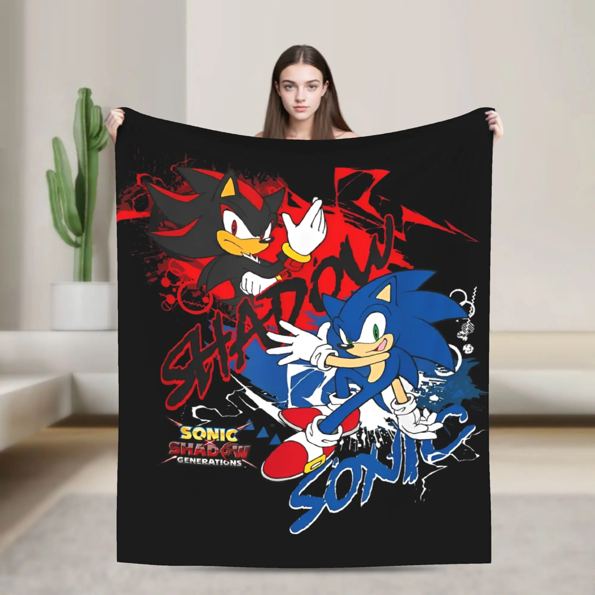 Shadow The Hedgehog Blanket Cover  Flannel Throw Blankets Summer Air Conditioning Portable Ultra-Soft Warm Bedspreads