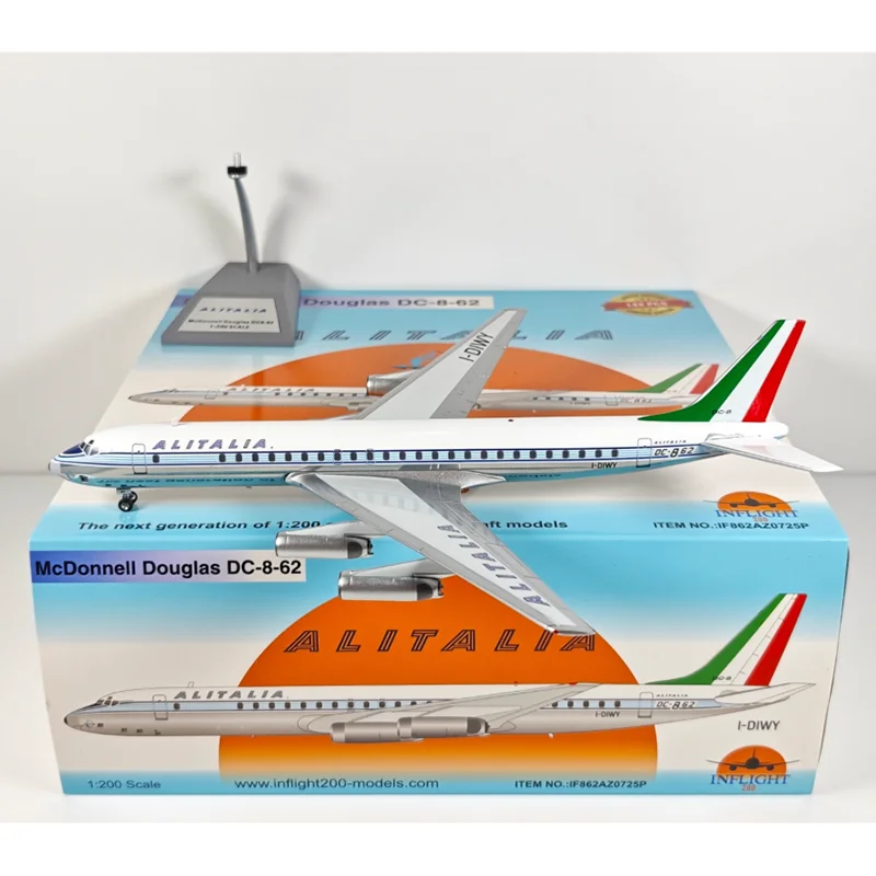 

Inflight 1/200 Alitalia DC-8-62 I-DIWY Литая под давлением модель самолета из сплава Коллекционный декоративный предмет
