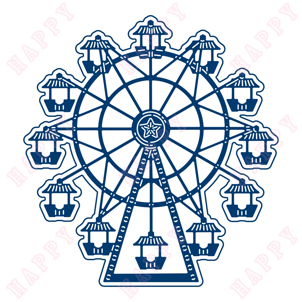 Arrival New Metal Cutting Dies Ferris Wheel Decoration For DIY Scrapbooking Diary Album Paper Template Card Embossing Handcraft