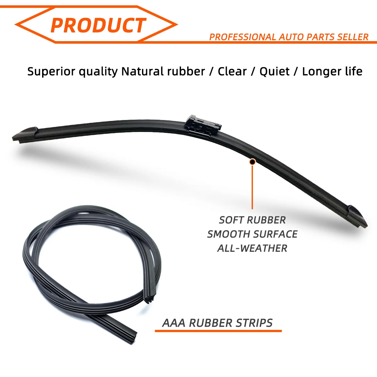 Front Wipers For Audi Q3 MK1 2011-2021 Wiper Blade Rubber 24