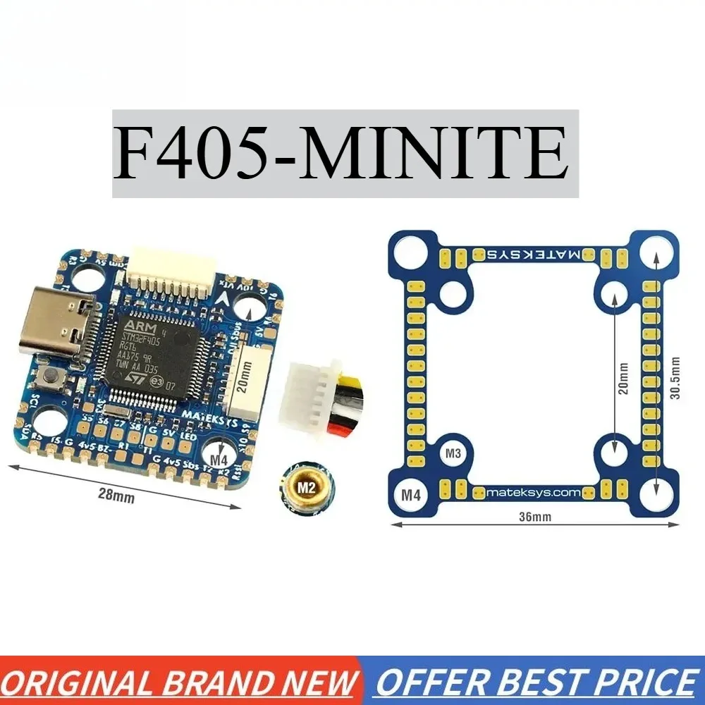 

STM32F405RGT6 MATEK F405-MINITE F405-MINI TE Flight Control ICM42605 SYS Fliaht Controller 2030.5MM Dual Mounting Hole Spacing