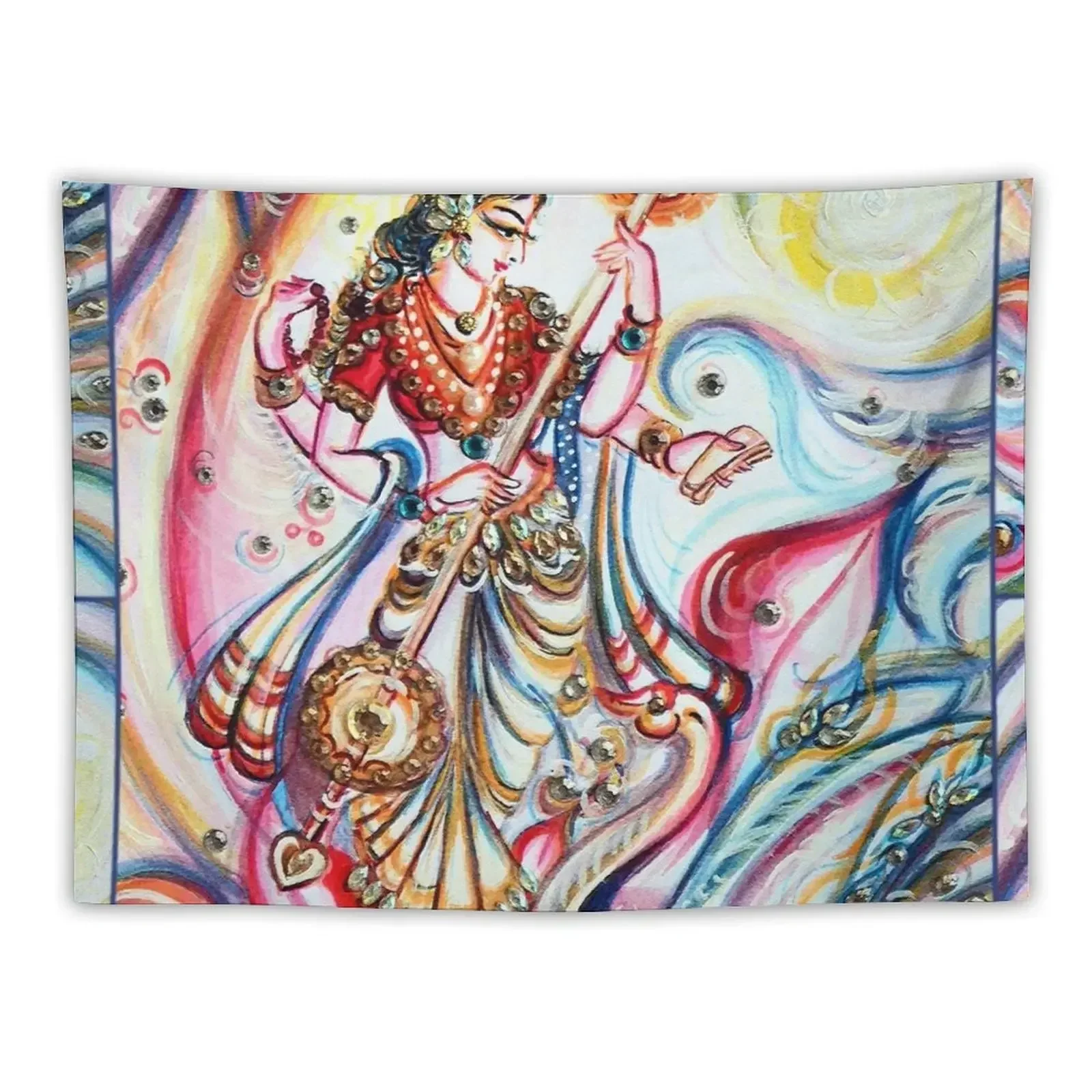 Saraswati Tapestry House Decorations Decoration For Bedroom Room Decor Cute Wall Decoration Items Tapestry