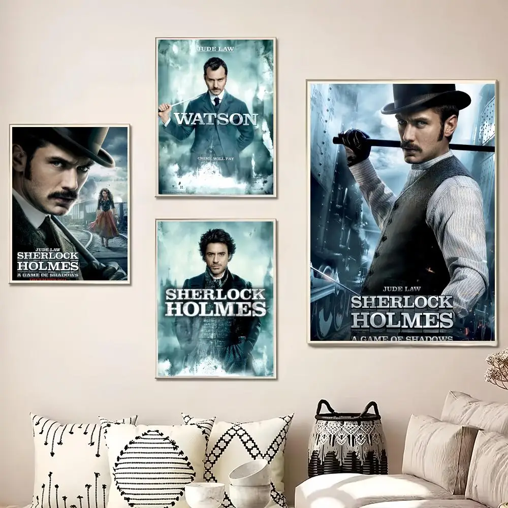 Pattern S-Sherlock Holmes Painting Calligraphy Canvas Poster Wall Art for Living Room Bedroom Cafe Decor Gift