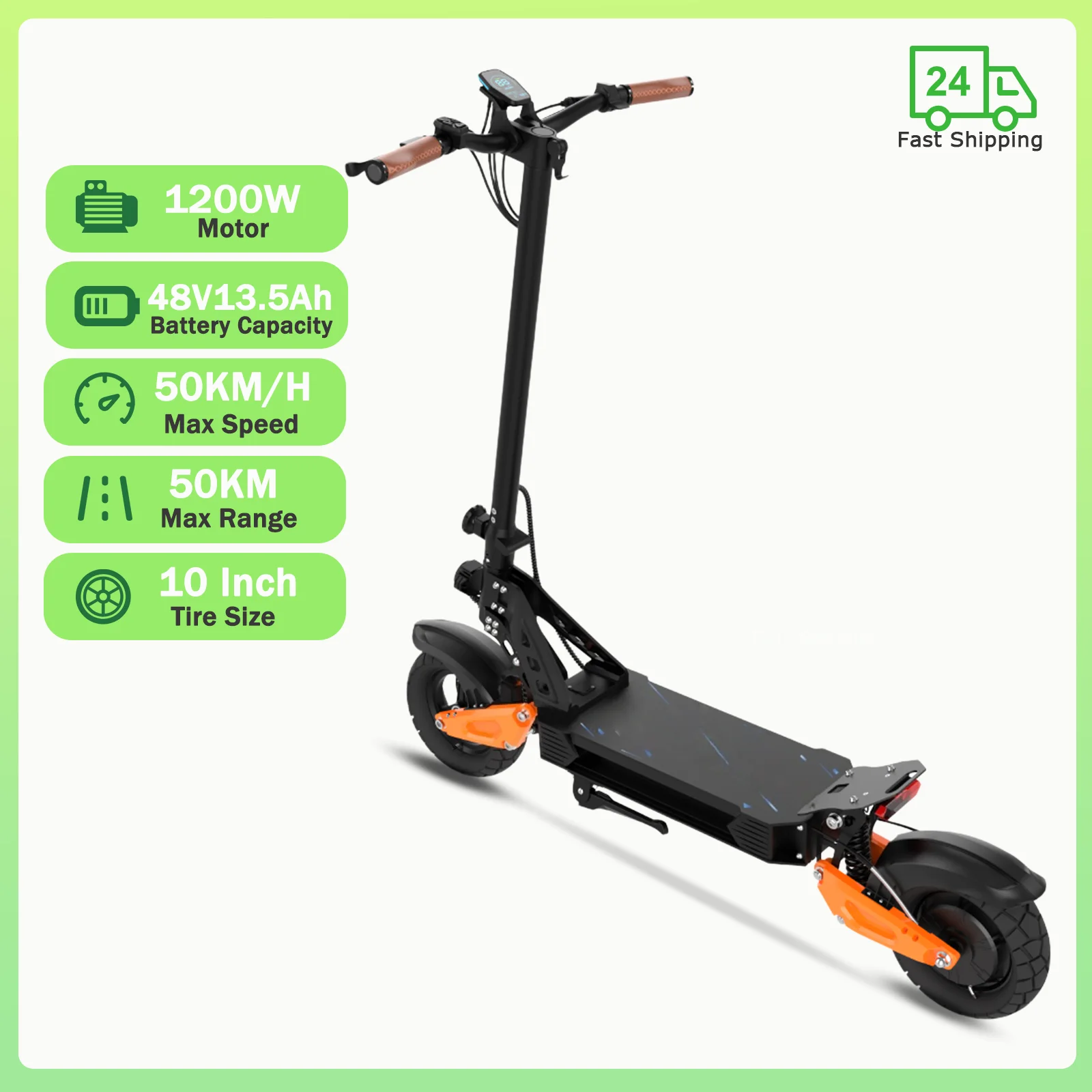 JUICEASE Q67 Elektrische Scooter 48V 13.5AH Hoge Capaciteit Batterij 50KM Lange Afstand Off-Road Scooter 10 Inch Vetbanden 40 ° Opvouwbare elektrische scooter voor volwassenen