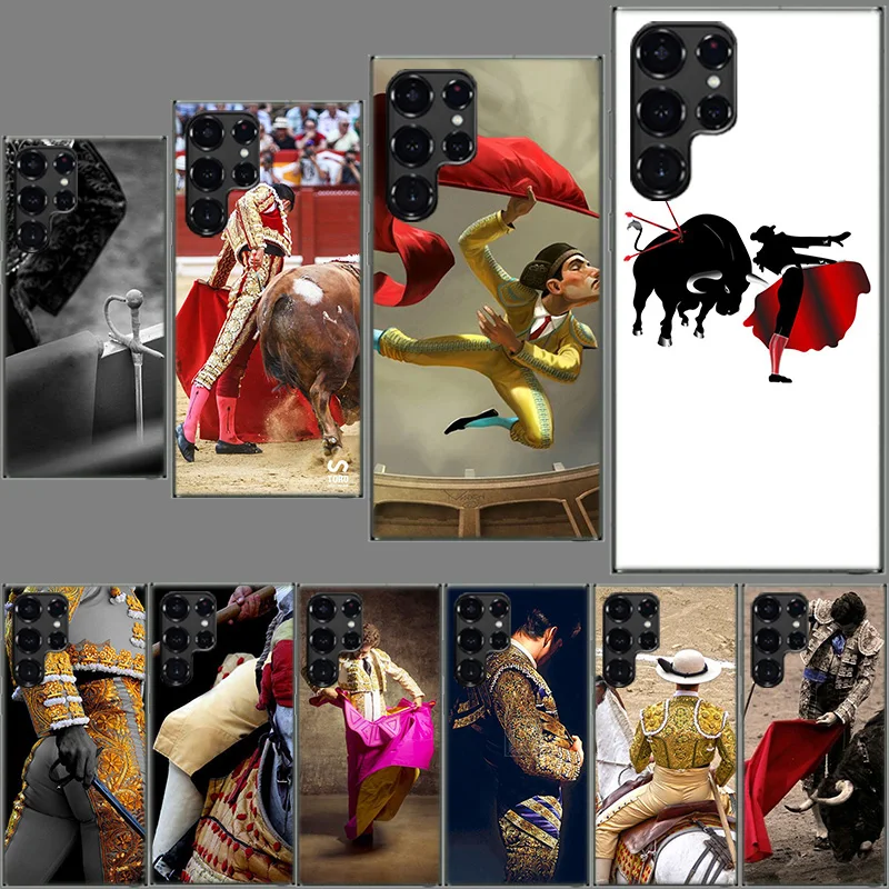 Bullfight Bull Fighter Phone Case For Samsung Galaxy S24 S23 S21 S20 FE S22 S26 Ultra S25 Edge S10 Plus Cover Clear TPU Capa She