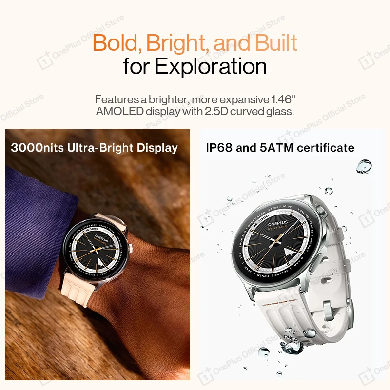 NEW OnePlus Watch Lite Smart Watch Global Version Up to 10 Days of Battery Life Dual Band GPS 1.46'' AMOLED  Display