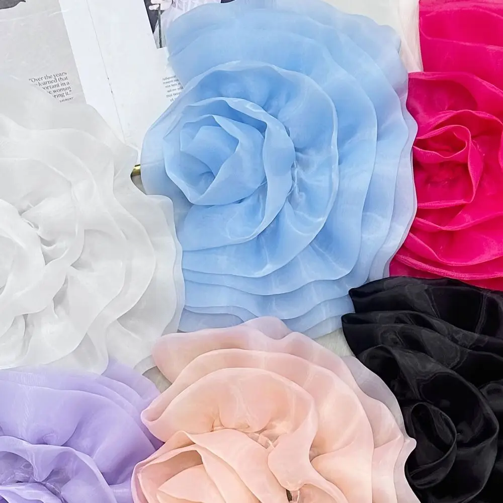 

Handmade Flower Patch Sewing Applique Accessories Clothing Dress Neck Decoration DIY Clothing Corsage Irregular Organza