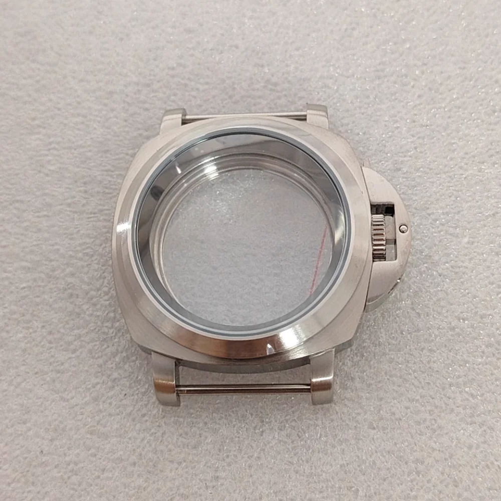 40 مللي متر ساعة مع مقبض الحال بالنسبة NH35 NH36 4R 7S ساعة يد تعمل بالحركة اكسسوارات فضي اللون الفولاذ المقاوم للصدأ
