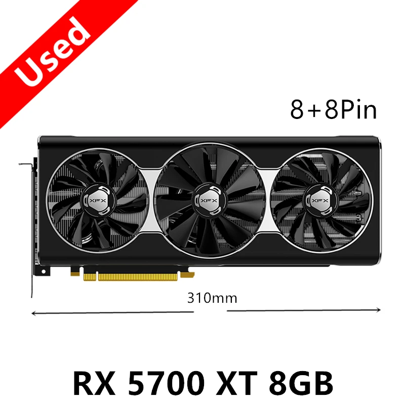 بطاقة فيديو RX 5700 XT 8GB GPU XFX Radeon AMD RX5700 XT 8GB بطاقة فيديو بطاقة الرسومات ألعاب الكمبيوتر بطاقة الرسومات