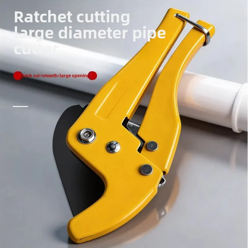 Heavy Duty Large Pipe Cutter for PPR PVC PE Tube Ratchet Plastic Pipe Cutting Tool for Hot Melt Welding