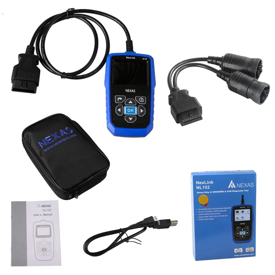 Multifunctional NexLink NL102 Diagnostic Tool Support All Heavy Duty Trucks with Standard Protocols Like J1587, J1939 and J1708.