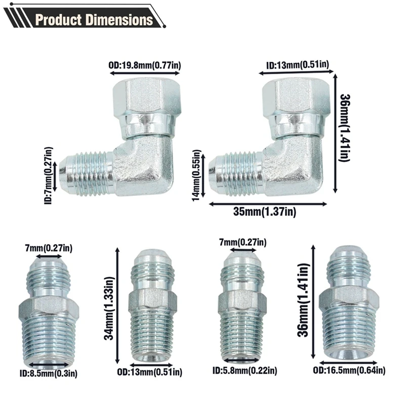 Super Sale 6AN Transmission Cooler Hose Fitting Kit for Chevy Ford GMC Cadillac Replace 700R4/ TH350/ TH400/ NP-700RTL