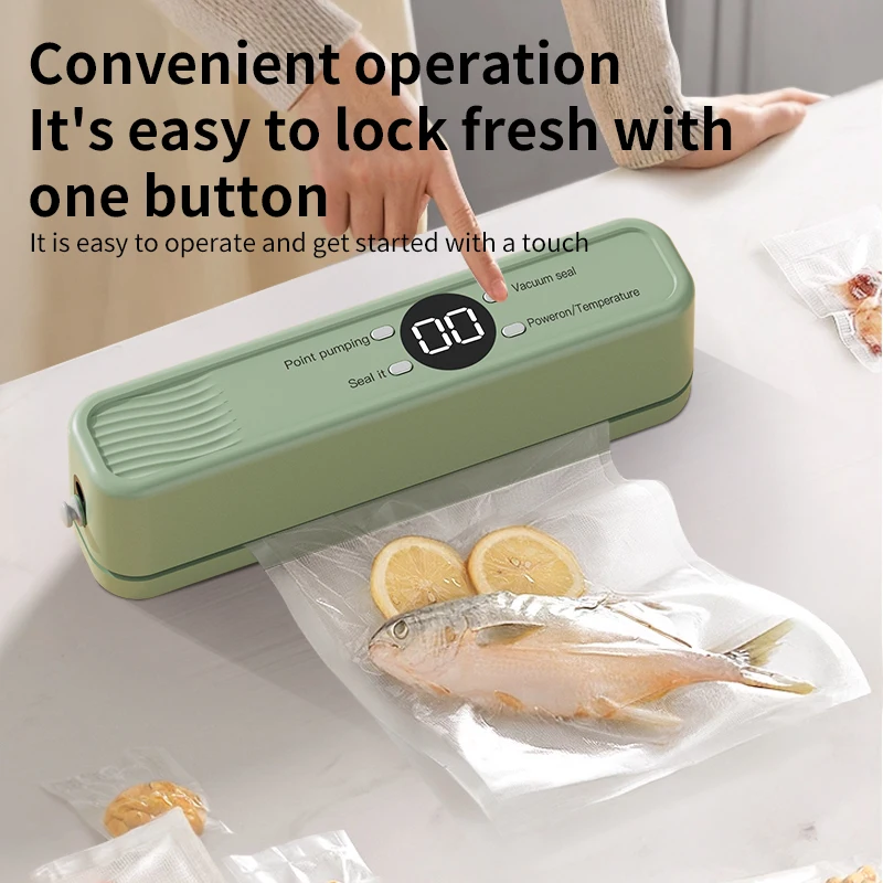 Wireless Vacuum Sealer Machine Food Sealing System Portable 60KPA Suction Kitchen Vacuum Sealer for Food Preservation Dry Moist