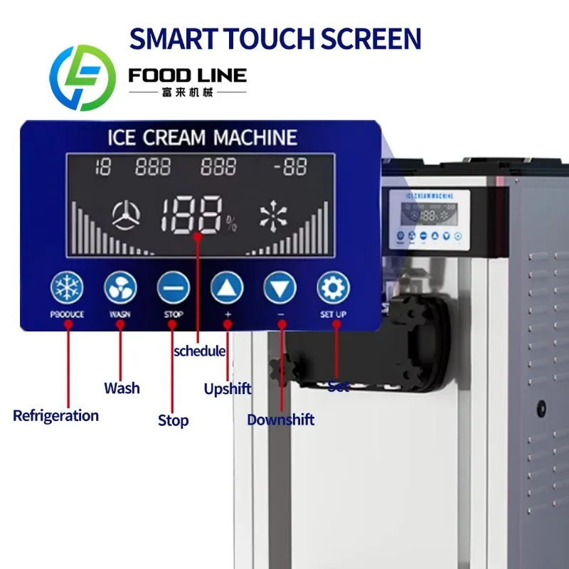 Soft Ice Cream Machine Slim Countertop Design Perfectly Matches Small Café Bar And Convenience Store Snack Service Counter