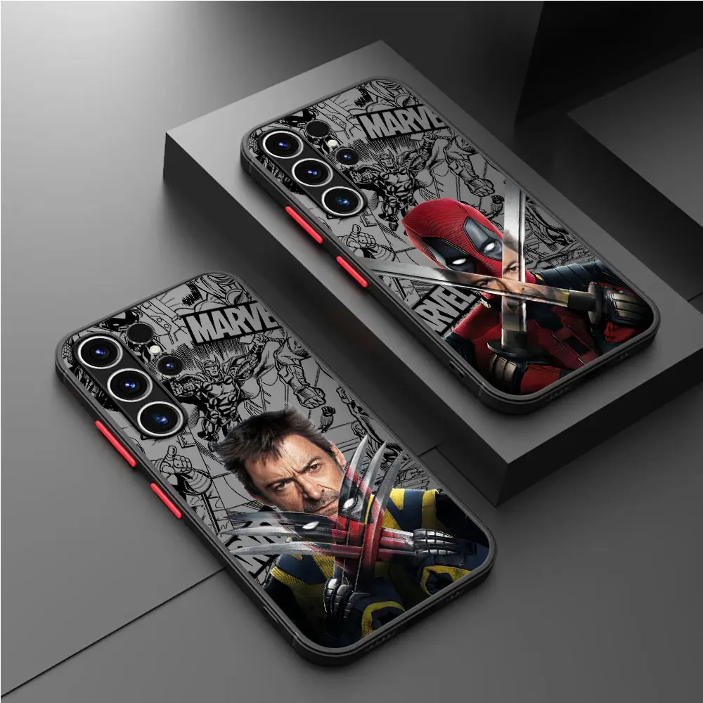 Matte Case for Samsung Galaxy S22 Plus S20 FE S24 Ultra S21 S10 Lite S9 S23 Ultra S9 Cover Deadpool And Wolverine Capa Funda 