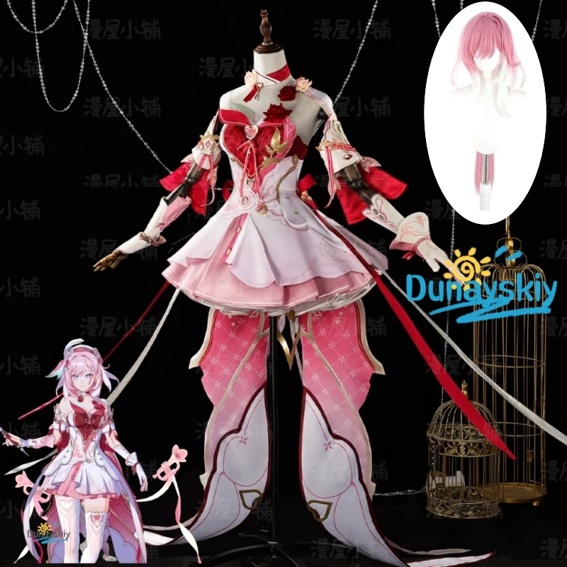 

Honkai Impact 3rd Love Messenger Elysia косплей костюм женское сексуальное платье униформа парик полный комплект игровые костюмы на Хэллоуин