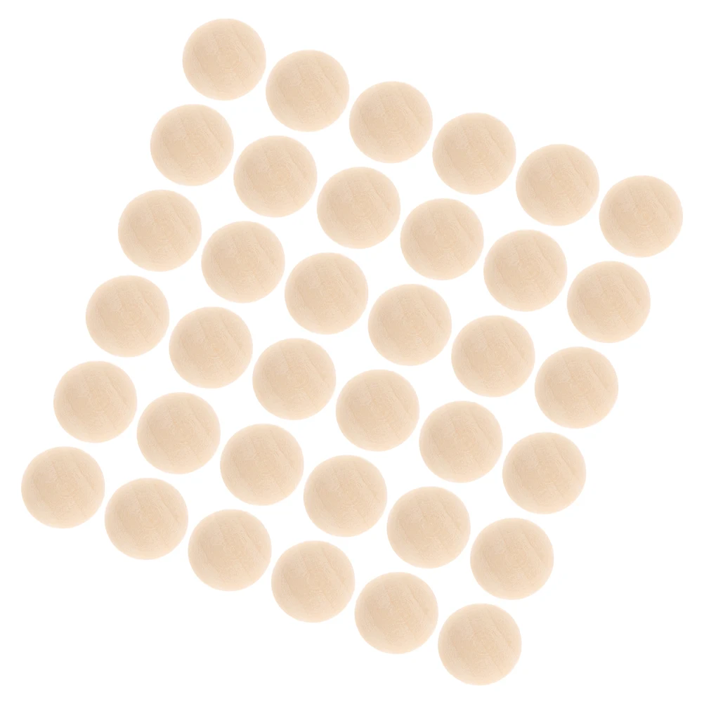 

100pcs Hemisphere Wooden Beads Creative Diy Natural Hemu Material Smooth Finish Craft Balls Decorative Round Beads Jewelry