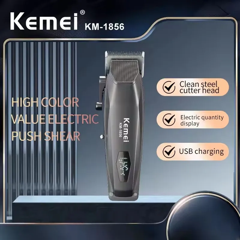 Kemei Professional Hair Clipper Cordless Hair Beard Trimmer For Men Electric Rechargeable Adjustable Lithium Haitcut Machine Kit