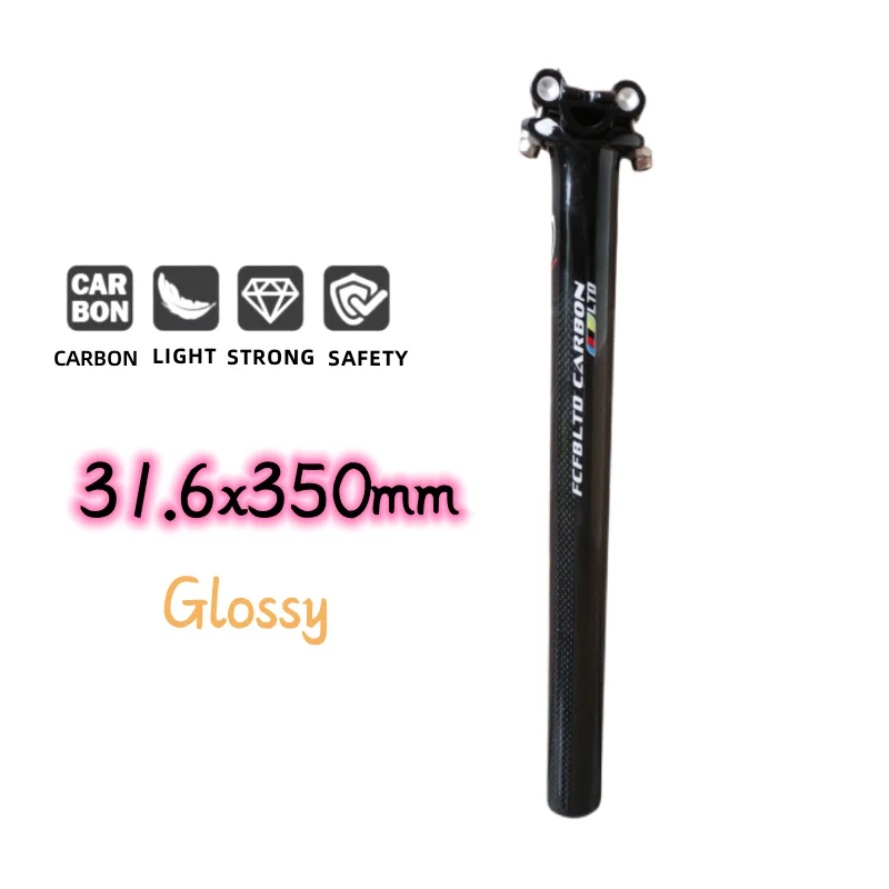 FCFB karbonowa sztyca Offset 0mm MTB sztyca rowerowa Carbon Black sztyca 25.4/27.2/30.8/31.6*350/400mm akcesoria rowerowe — zdjęcie 7