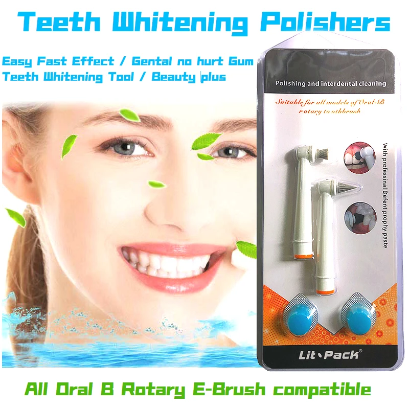 Lit-Pack (manufacturer) Teeth Whitening Polish Head Dental Kit for Oral B Rotary Electric Toothbrush with Polisher Tooth Paste
