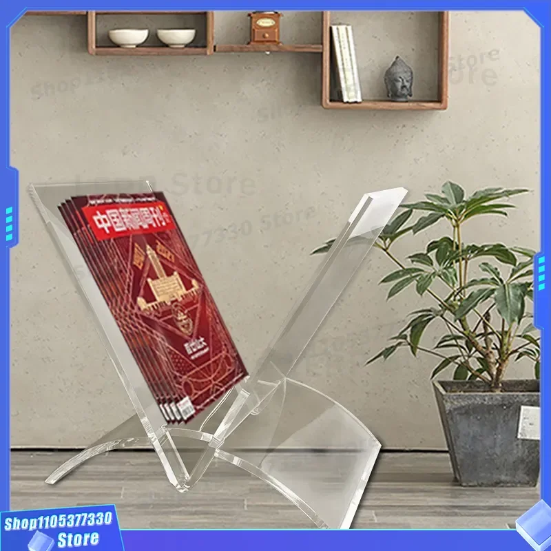 Custom Acrylic Floor Standing Display Rack for Books Newspapers and Periodicals Creative Promotional Info Stand Storage Shelf