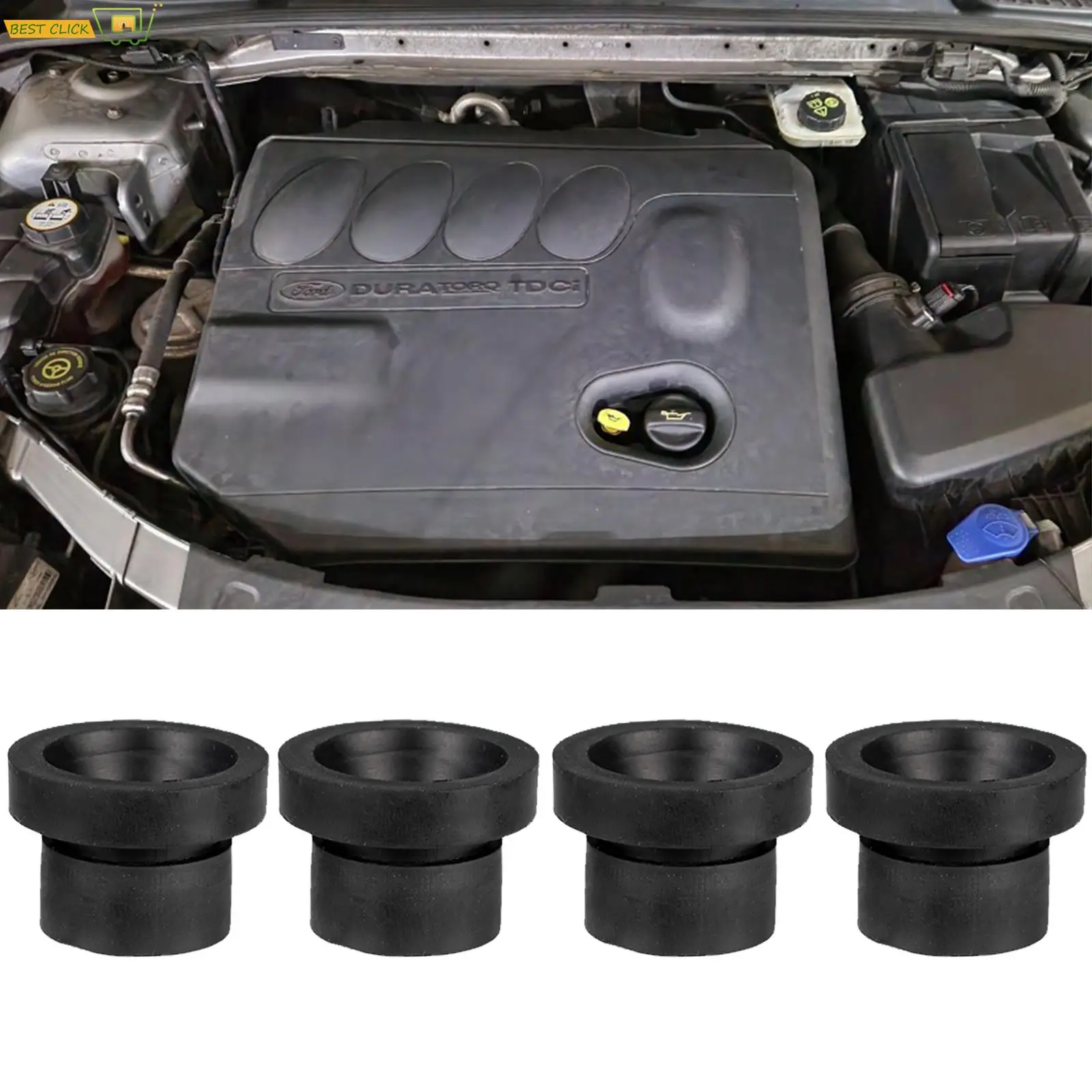 4X kauçuk motor kapağı Grommet tampon dağı Bush stoper Peugeot 407 motor Bonnet contalar için araba motoru parçaları iç Styling