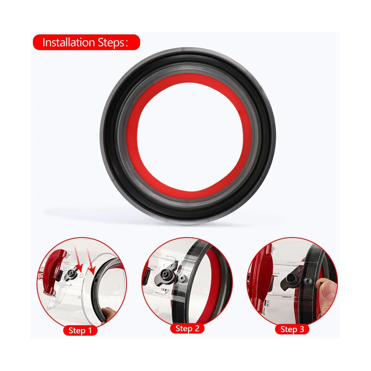 Dust Bin Bucket Top Fixed Sealing Ring Replacement for V10 SV12 Vacuum Cleaner Dust Bucket Dirt Cup Parts image 2