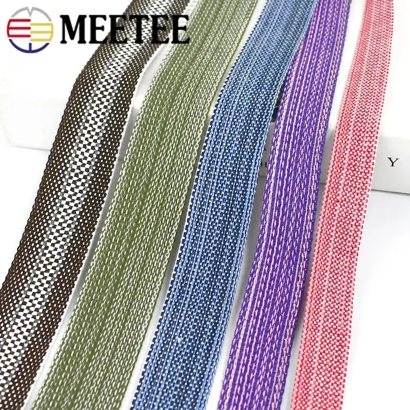 4M Meetee 20-34mm Polyester Cotton Webbing Tape for Sewing Backpack Strap Bag Shoes Lace Ribbon Clothing Bias Band DIY Accessory