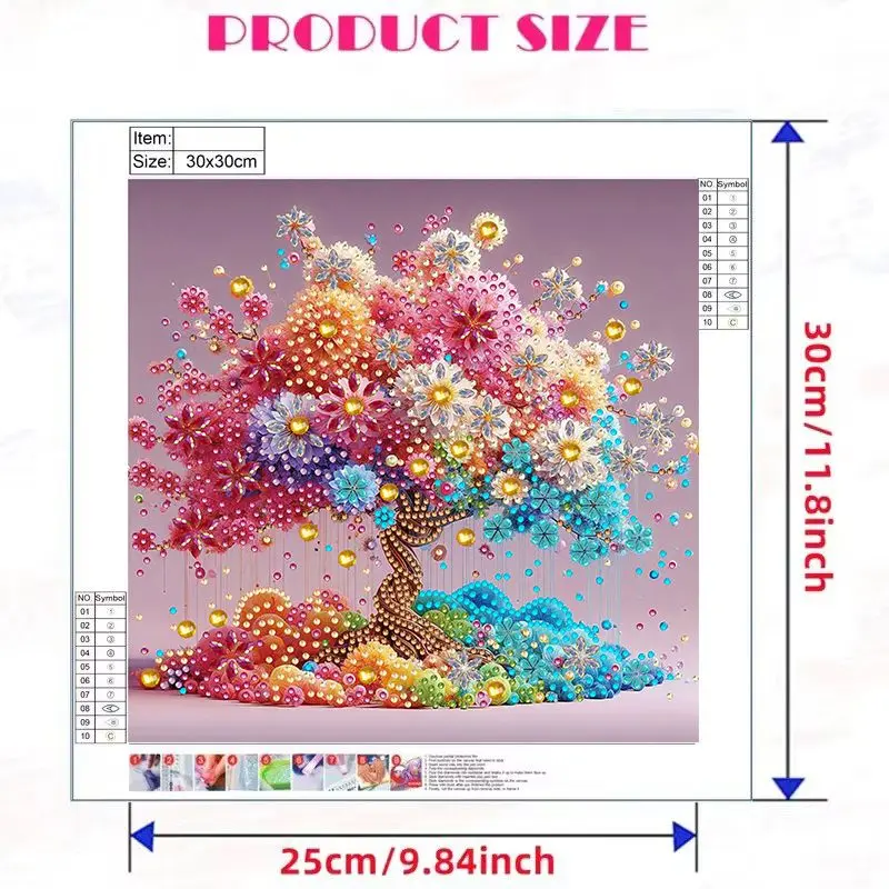 CHENISTORY DIY Colorful Tree 5D Special Shape Diamond Art Kits for Beginners,Diamond Art Painting Kits for Home Wall Decoration