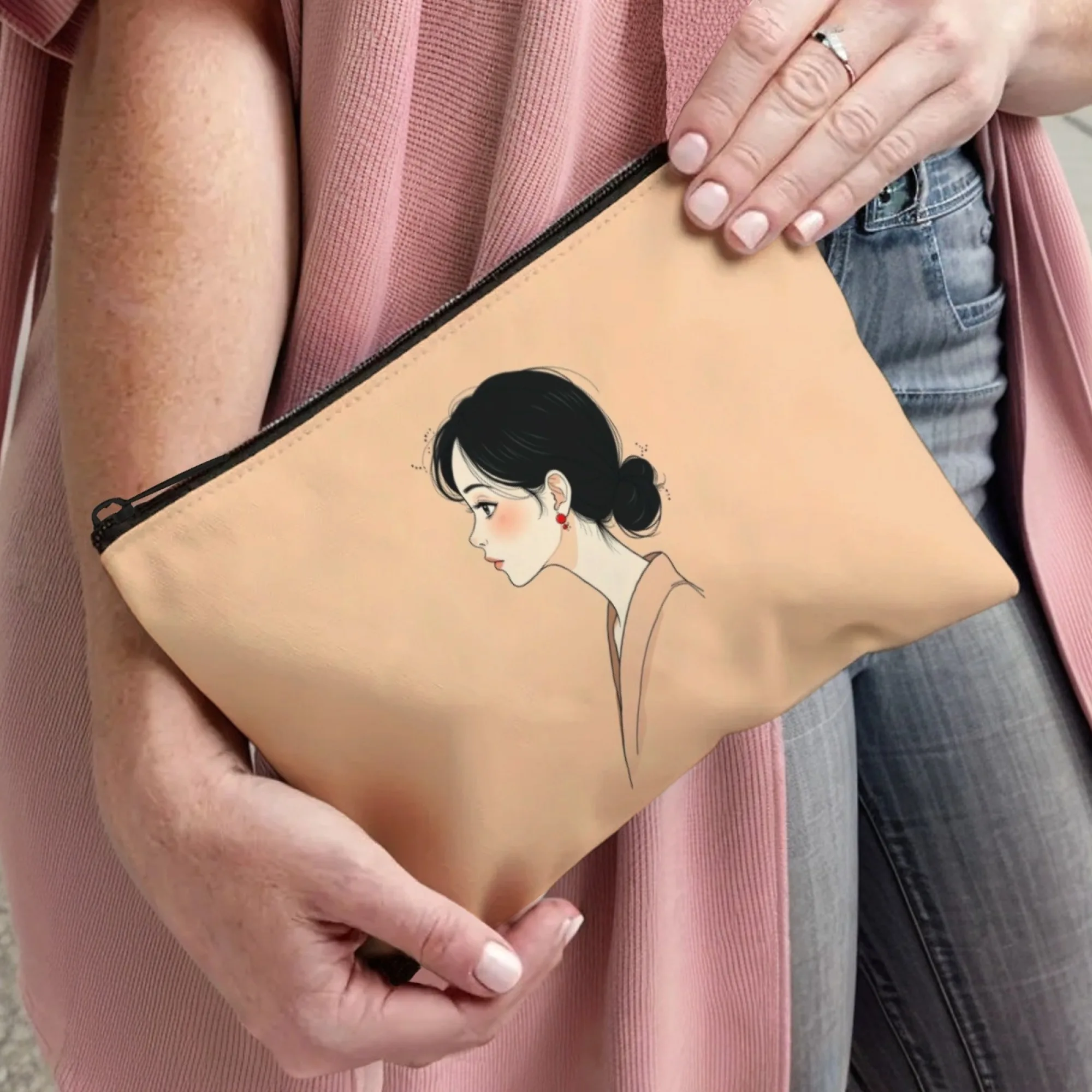 حقيبة مكياج أنيقة وبسيطة للفتيات بسحاب، سعة كبيرة، منظم مستحضرات التجميل، حقيبة أدوات الزينة للسفر للنساء والفتيات #4